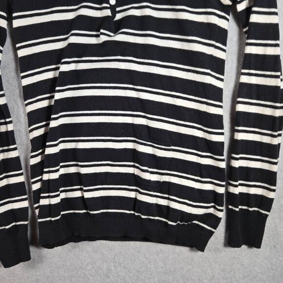 Lacoste Womens Top Henley Sweater Hoodie Cashmere Blend  Size 34 Striped Small - Picture 3 of 12